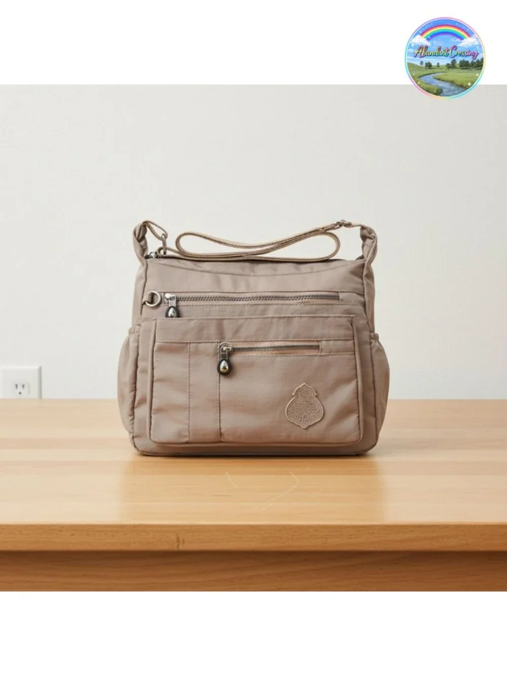 Nylon Crossbody Bag Waterproof Multi Pocket Shoulder Purse Lightweight Travel